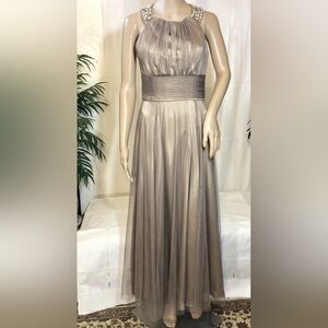 DAVIDS BRIDAL gold tan dress Size 12 tull dress